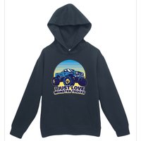 I Just Love Monster Trucks Retro Sunset Urban Pullover Hoodie