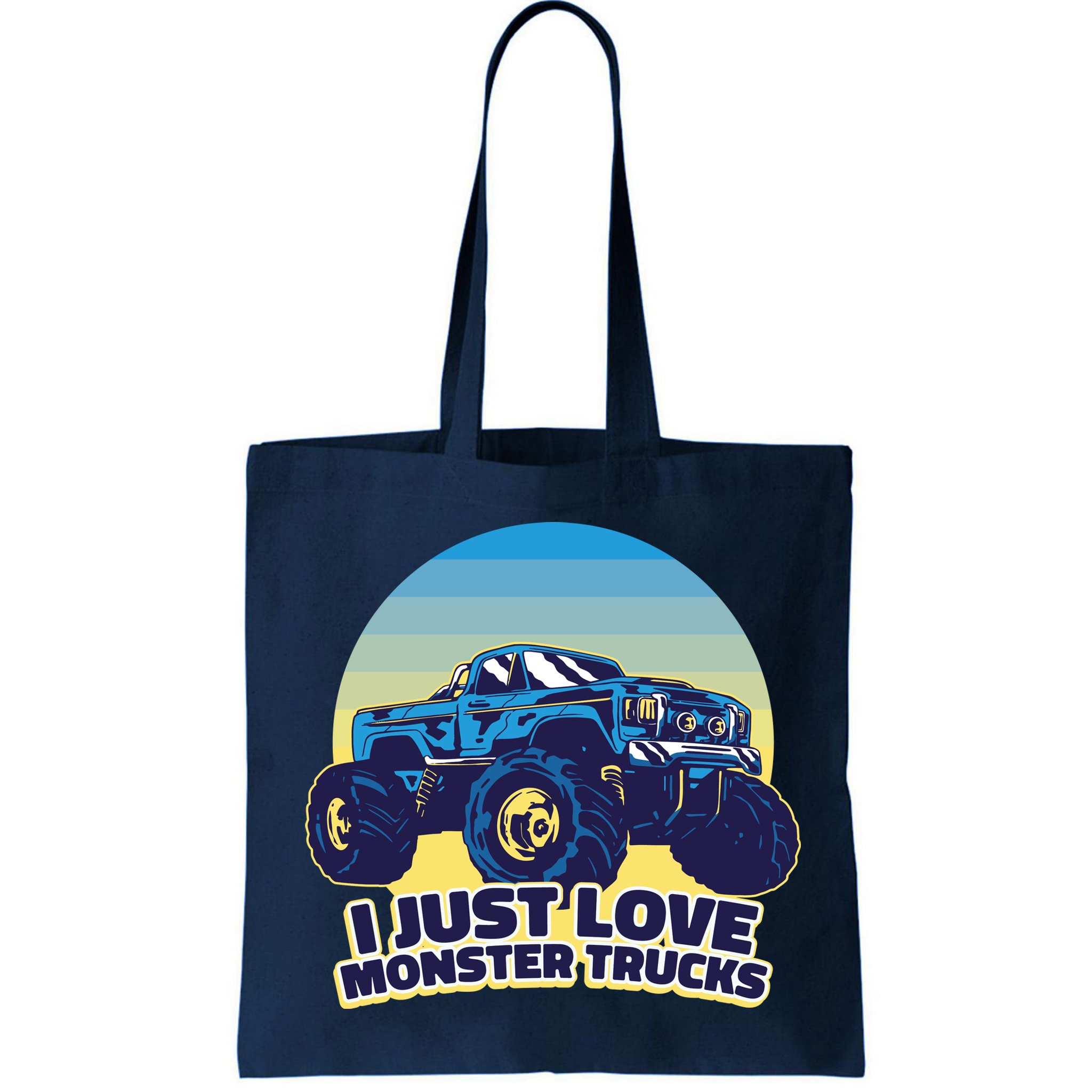 I Just Love Monster Trucks Retro Sunset Bag
