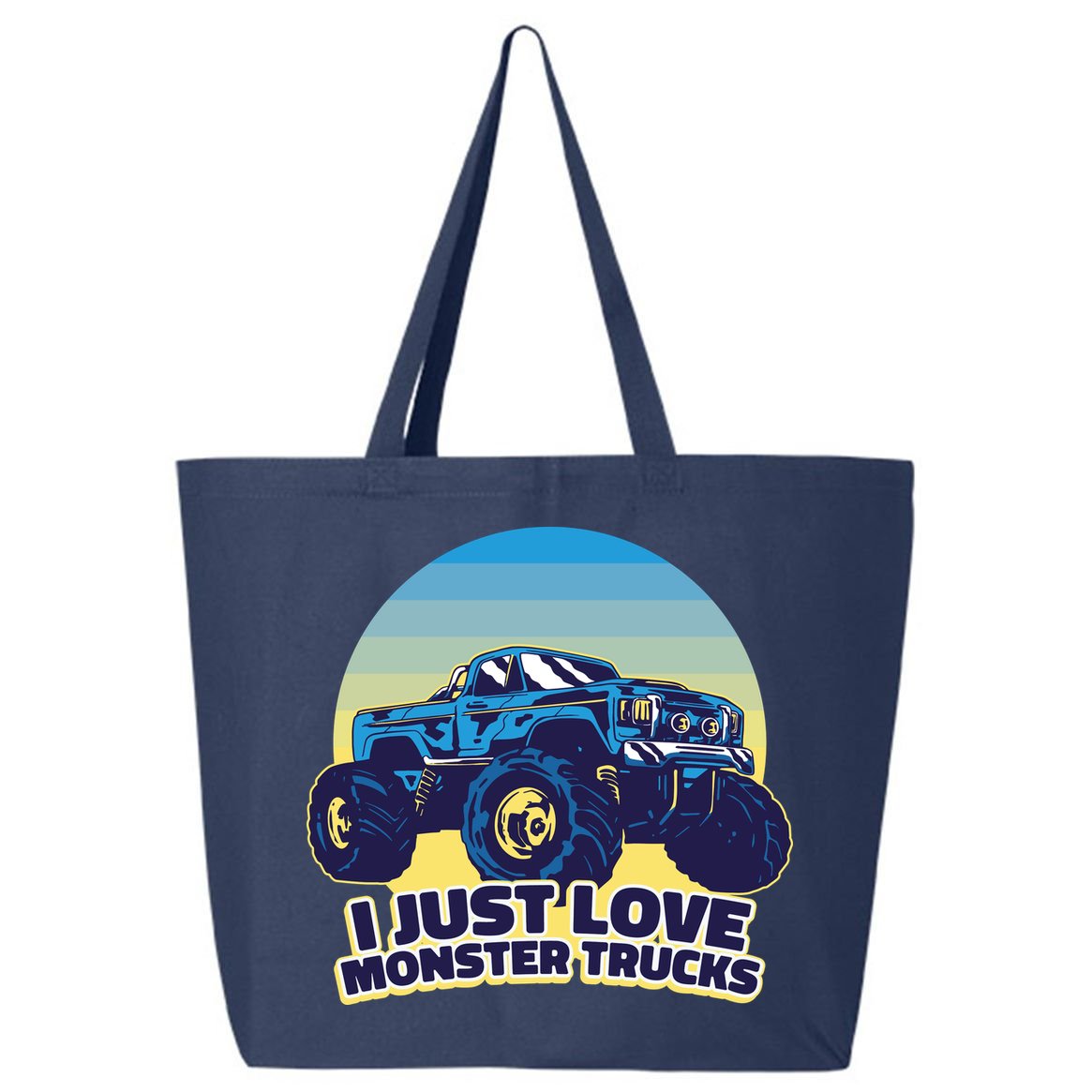 I Just Love Monster Trucks Retro Sunset 25L Jumbo Tote