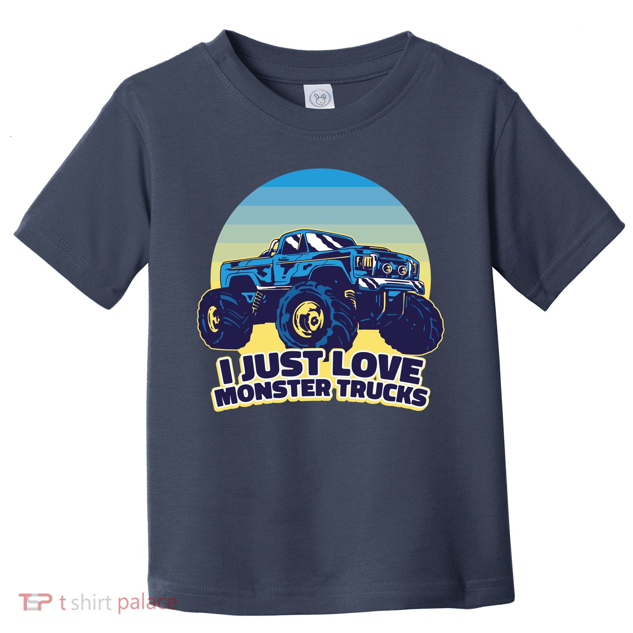 I Just Love Monster Trucks Retro Sunset Toddler T-Shirt
