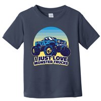I Just Love Monster Trucks Retro Sunset Toddler T-Shirt