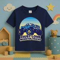 I Just Love Monster Trucks Retro Sunset Toddler T-Shirt