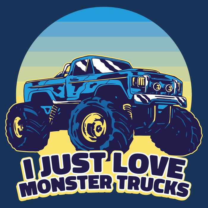 I Just Love Monster Trucks Retro Sunset Toddler T-Shirt