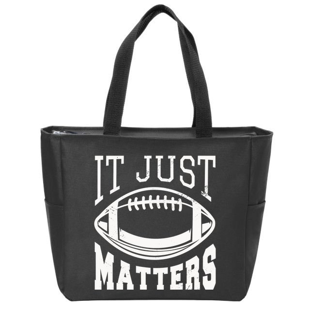 It Just Matters Football Zip Tote Bag