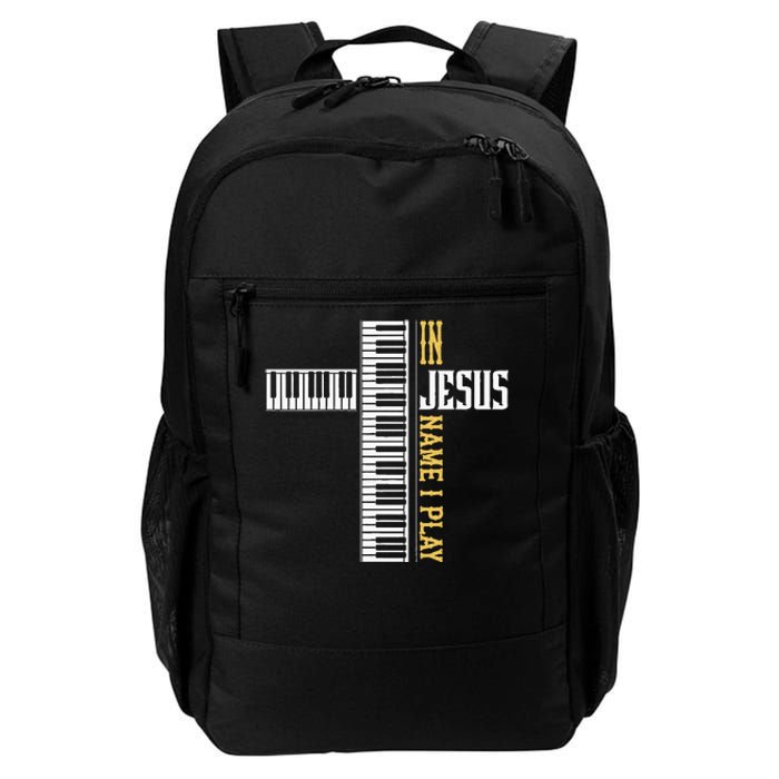 In Jesus Name I Play Christian Pianist Piano Lover Daily Commute Backpack