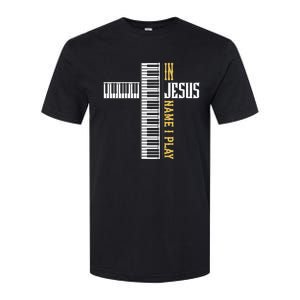 In Jesus Name I Play Christian Pianist Piano Lover Softstyle CVC T-Shirt