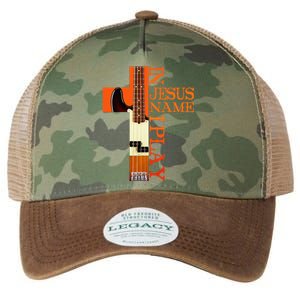 In Jesus Name I Play Bass Legacy Tie Dye Trucker Hat