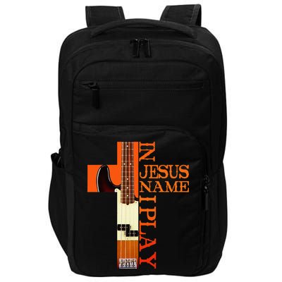 In Jesus Name I Play Bass Impact Tech Backpack