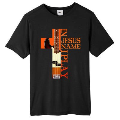 In Jesus Name I Play Bass Tall Fusion ChromaSoft Performance T-Shirt