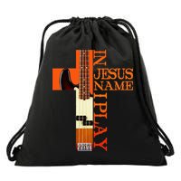 In Jesus Name I Play Bass Drawstring Bag