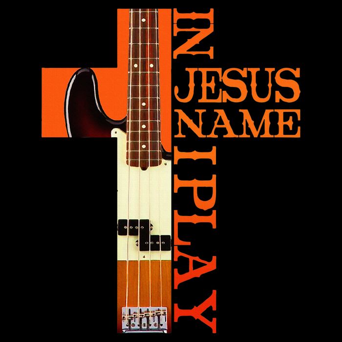In Jesus Name I Play Bass Drawstring Bag