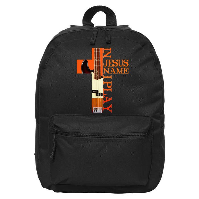 In Jesus Name I Play Bass 16 in Basic Backpack