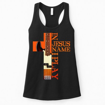 In Jesus Name I Play Bass Womens Tank Top