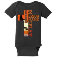 In Jesus Name I Play Bass Baby Bodysuit