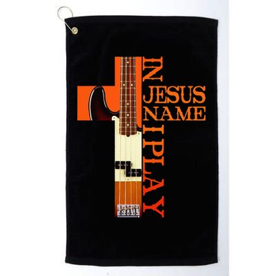 In Jesus Name I Play Bass Golf Towel