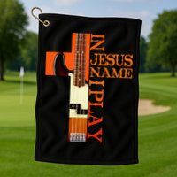 In Jesus Name I Play Bass Golf Towel