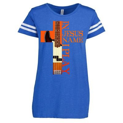 In Jesus Name I Play Bass Enza Ladies Jersey Football T-Shirt