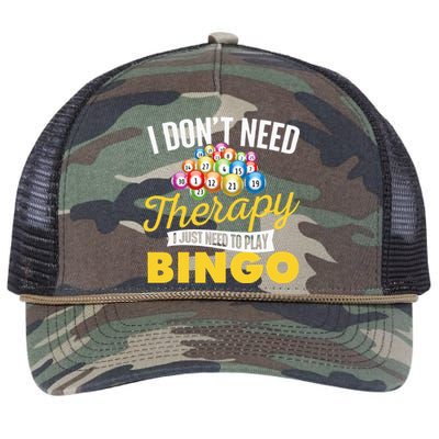 I Just Need To Play Bingo Bingo Lover Gambler Gambling Retro Rope Trucker Hat Cap