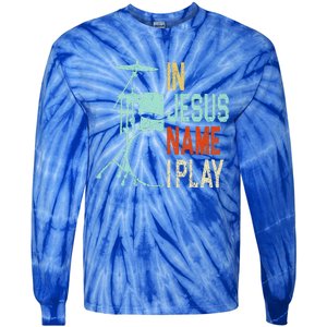 In Jesus Name I Play Music Drummer Tie-Dye Long Sleeve Shirt