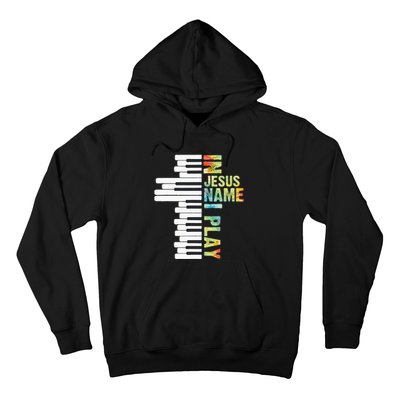 In Jesus Name I Play Piano Christian Music Vintage Hoodie