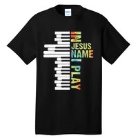 In Jesus Name I Play Piano Christian Music Vintage Tall T-Shirt