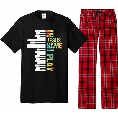 In Jesus Name I Play Piano Christian Music Vintage Pajama Set