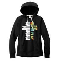 In Jesus Name I Play Piano Christian Music Vintage Women's Fleece Hoodie