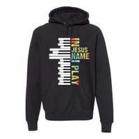 In Jesus Name I Play Piano Christian Music Vintage Premium Hoodie