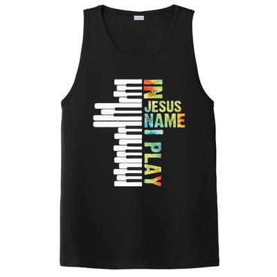 In Jesus Name I Play Piano Christian Music Vintage PosiCharge Competitor Tank