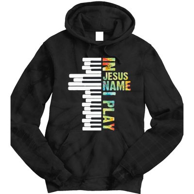 In Jesus Name I Play Piano Christian Music Vintage Tie Dye Hoodie