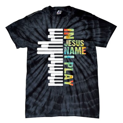 In Jesus Name I Play Piano Christian Music Vintage Tie-Dye T-Shirt