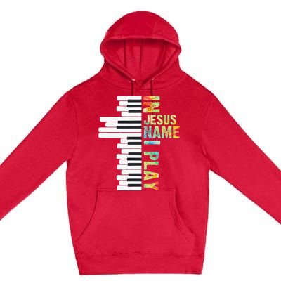 In Jesus Name I Play Piano Christian Music Vintage Premium Pullover Hoodie