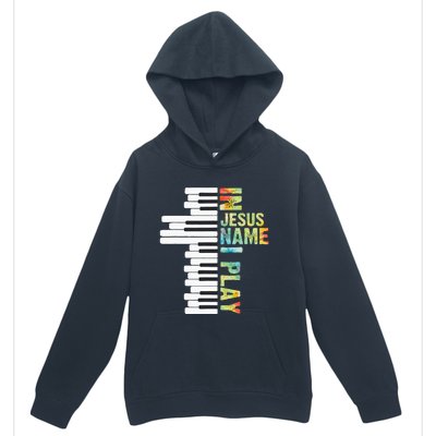 In Jesus Name I Play Piano Christian Music Vintage Urban Pullover Hoodie