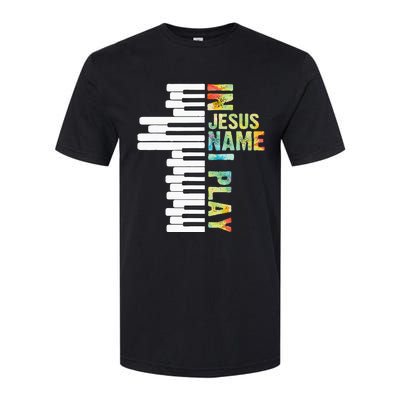 In Jesus Name I Play Piano Christian Music Vintage Softstyle CVC T-Shirt