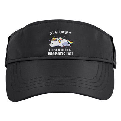 I Just Need To Be Dramatic Lazy Unicorn Gift Lazy Unicorn Adult Drive Performance Visor