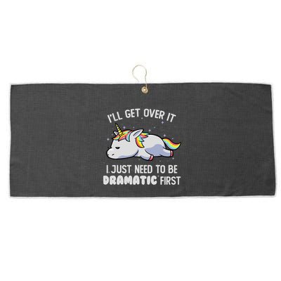 I Just Need To Be Dramatic Lazy Unicorn Gift Lazy Unicorn Large Microfiber Waffle Golf Towel