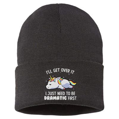 I Just Need To Be Dramatic Lazy Unicorn Gift Lazy Unicorn Sustainable Knit Beanie