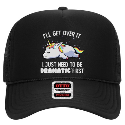I Just Need To Be Dramatic Lazy Unicorn Gift Lazy Unicorn Trucker Hat