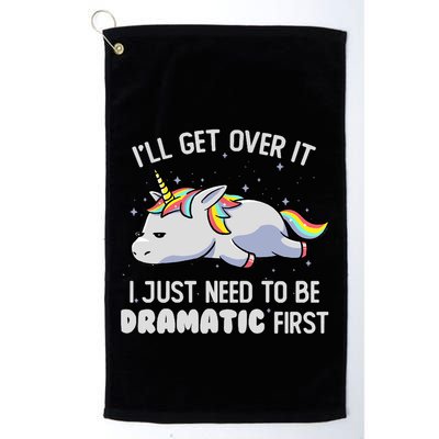 I Just Need To Be Dramatic Lazy Unicorn Gift Lazy Unicorn Golf Towel