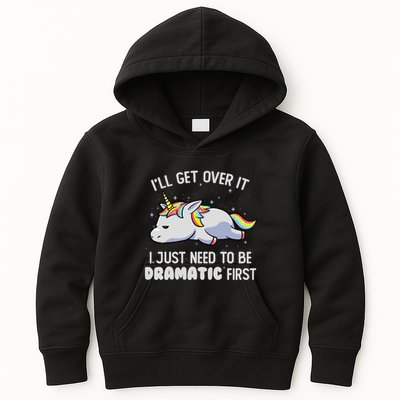I Just Need To Be Dramatic Lazy Unicorn Gift Lazy Unicorn Kids Hoodie