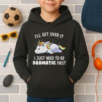 I Just Need To Be Dramatic Lazy Unicorn Gift Lazy Unicorn Kids Hoodie