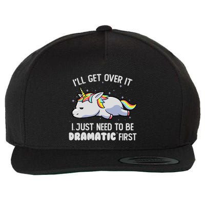 I Just Need To Be Dramatic Lazy Unicorn Gift Lazy Unicorn Wool Snapback Cap