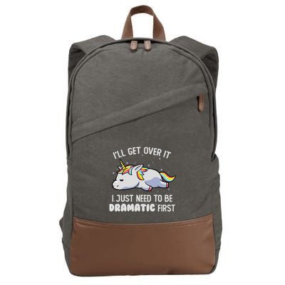 I Just Need To Be Dramatic Lazy Unicorn Gift Lazy Unicorn Cotton Canvas Backpack