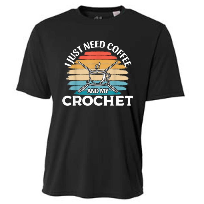 I Just Need Coffee And My Crochet Cooling Performance Crew T-Shirt