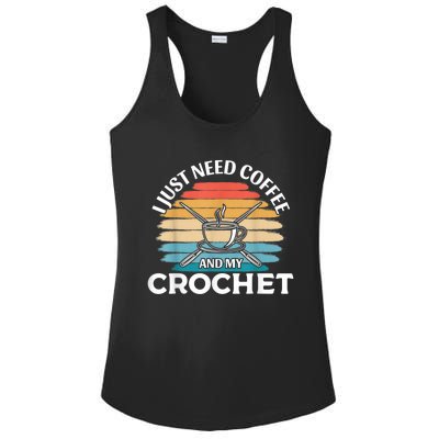 I Just Need Coffee And My Crochet Ladies PosiCharge Competitor Racerback Tank