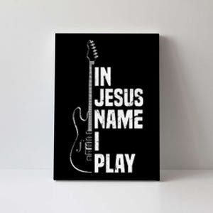 In Jesus Name I Play Guitar Christian Music Player Canvas