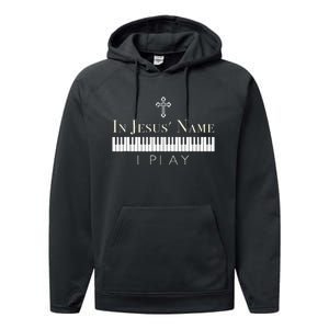 In Jesus Name I Play Guitar Christian Music Player Performance Fleece Hoodie