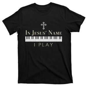 In Jesus Name I Play Guitar Christian Music Player T-Shirt