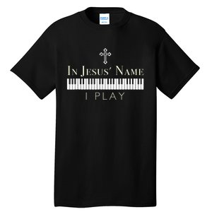 In Jesus Name I Play Guitar Christian Music Player Tall T-Shirt