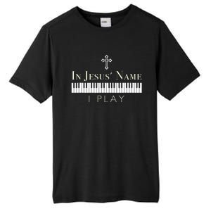 In Jesus Name I Play Guitar Christian Music Player Tall Fusion ChromaSoft Performance T-Shirt